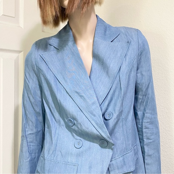 EVA MENDES Chambray 100% Lyocell Lightweight Blazer Size S - Picture 5 of 15